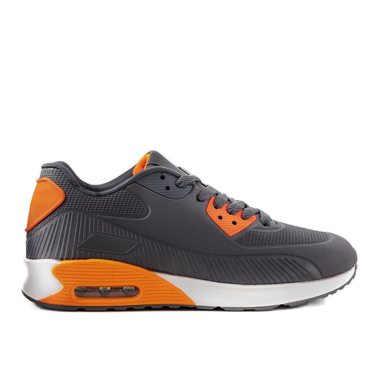 Gray sneakers with neon Lenard inserts orange grey