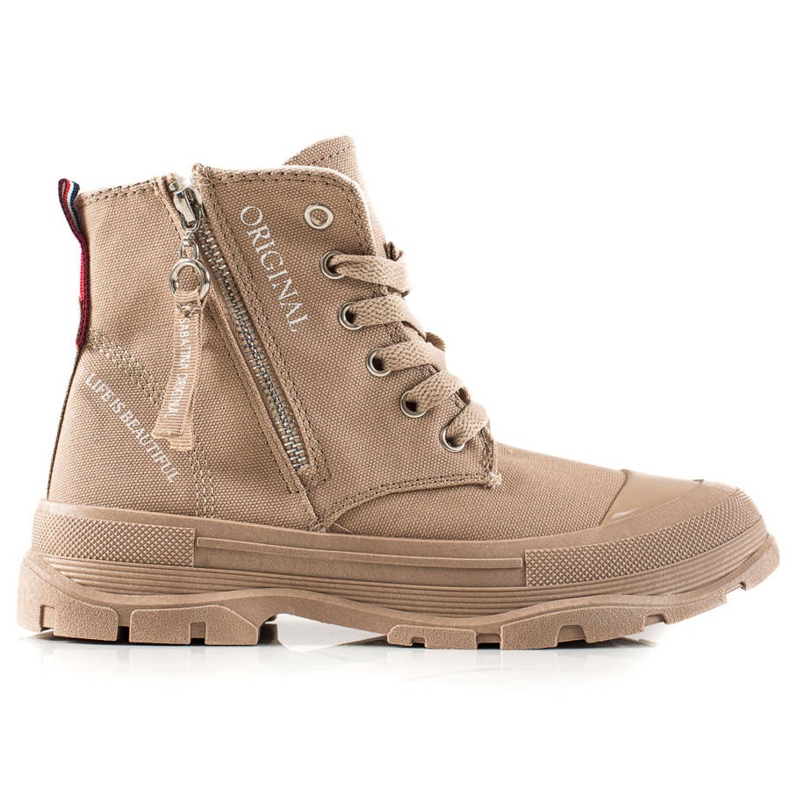 Sabatina Sneakers With A Zipper beige