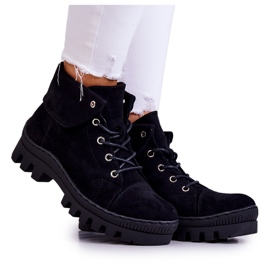 S.Barski Suede Boots Tied Black Dalles S.Barski Suede Boots Tied Black Dalles