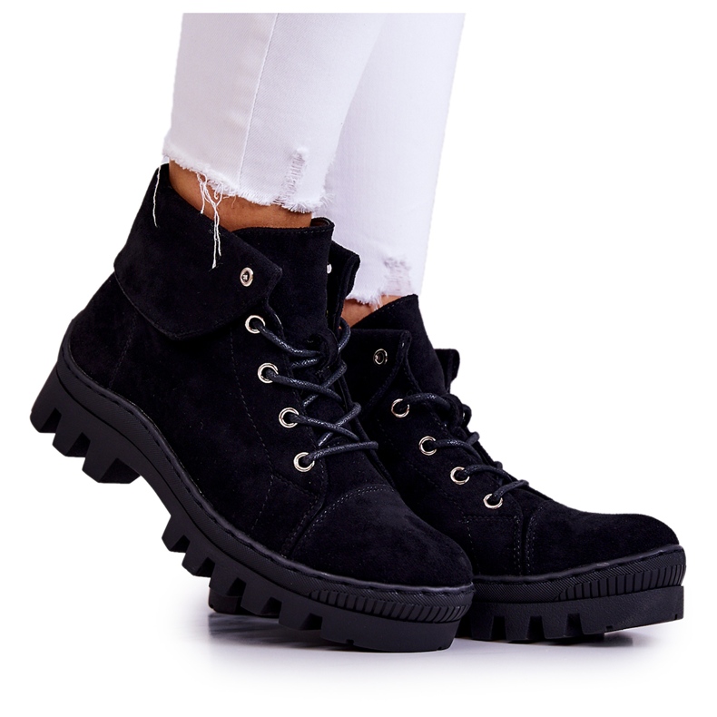 S.Barski Suede Boots Tied Black Dalles S.Barski Suede Boots Tied Black Dalles