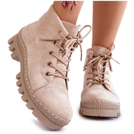 S.Barski Suede Boots Tied Light beige Dalles
