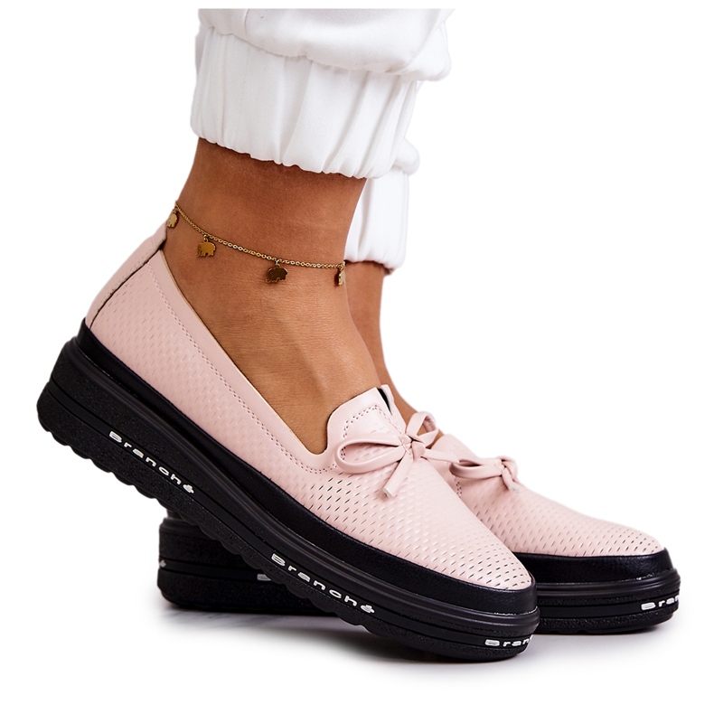 Vinceza Women's Leather Loafers Pink Cannes