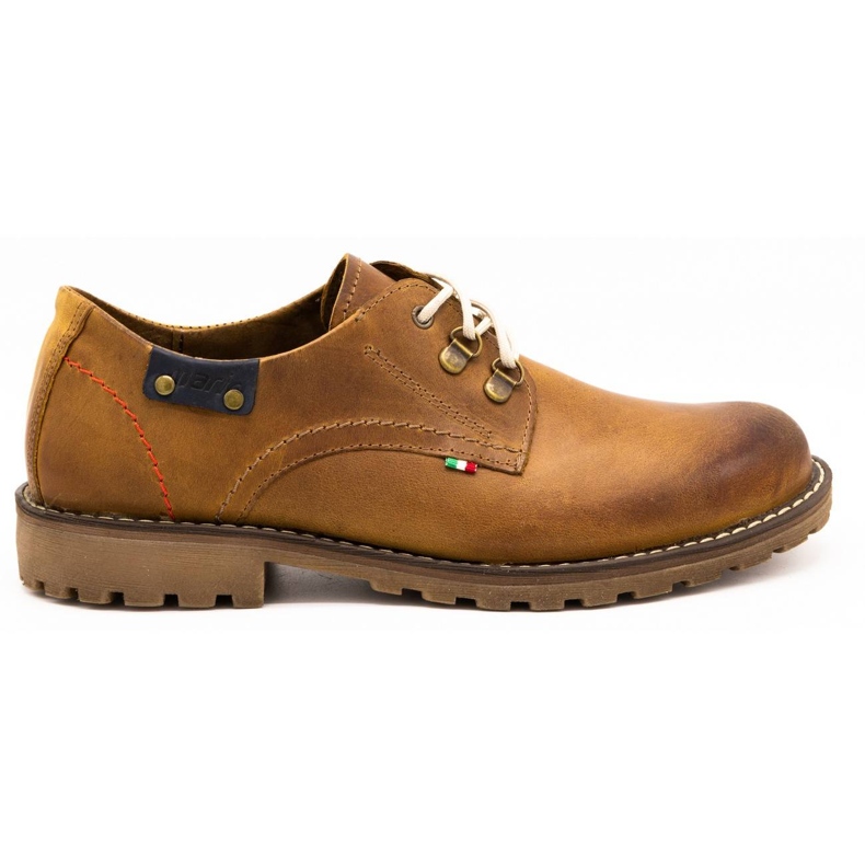 Olivier Men's shoes 812MP red leather ankle boots brown orange