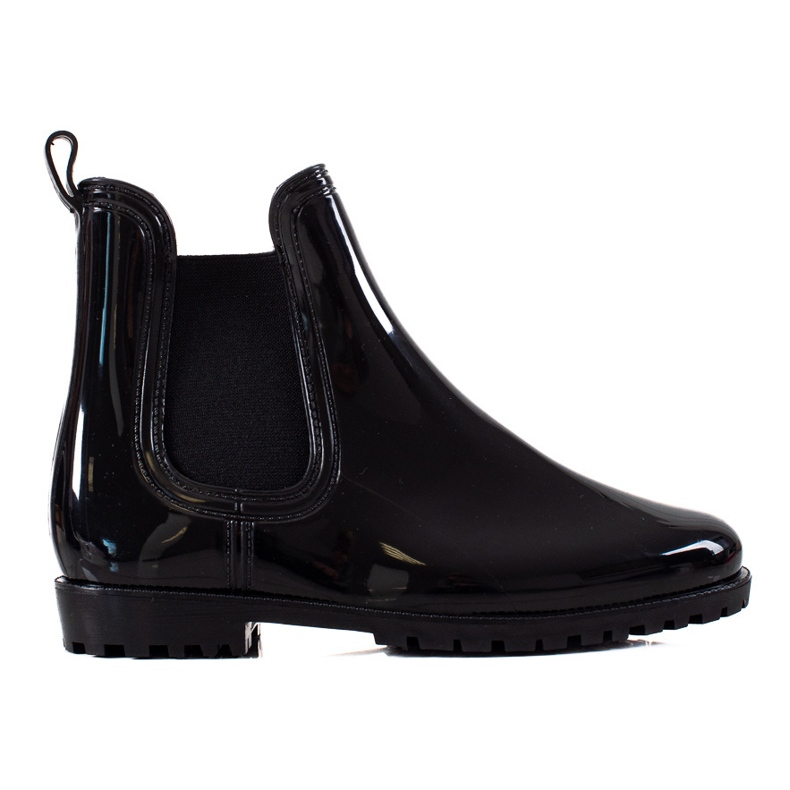 TRENDI Black lacquered rain boots