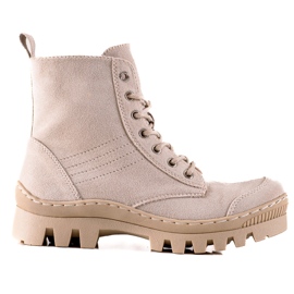 S. BARSKI Lace-up boots by S.BARSKI beige