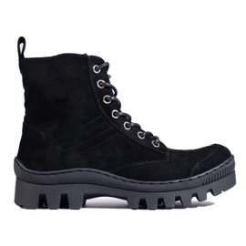 S. BARSKI Lace-up boots by S.BARSKI black