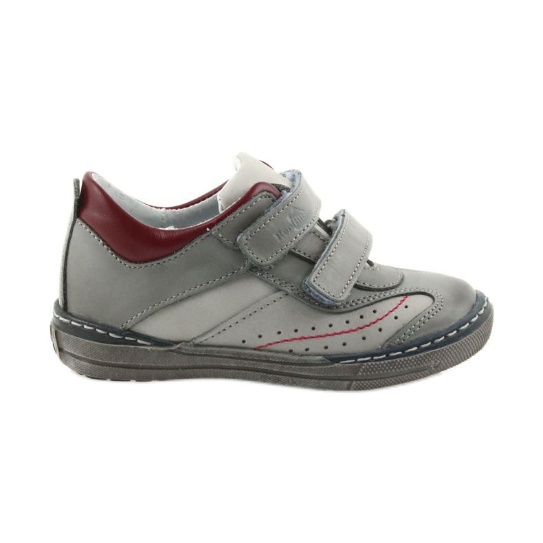 Gray brogues children's shoes with Velcro Ren But 3047 red multicolored grey