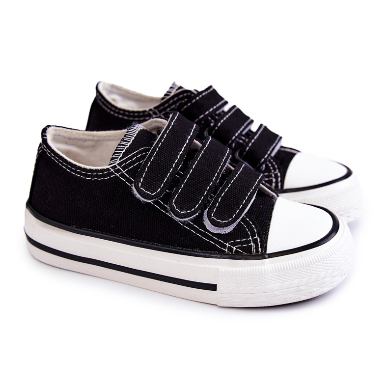 Children's Black Bernie Velcro Sneakers