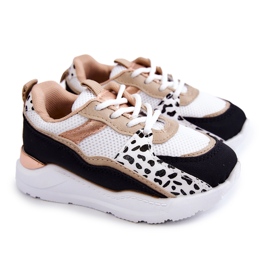 FR1 Children's Sport Shoes Sneakers White and Black Kizzie
