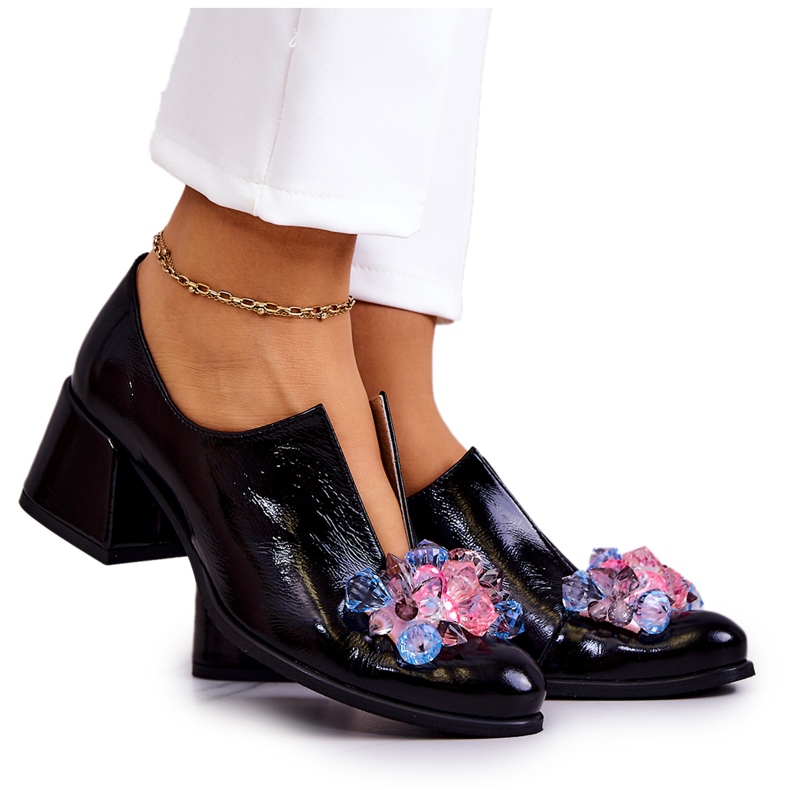 PA2 Leather Smooth Shoes With Black Delaver Decoration