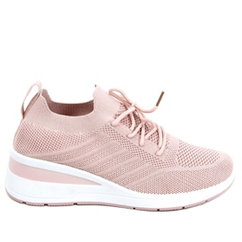 Sock wedge shoes Binita Pink