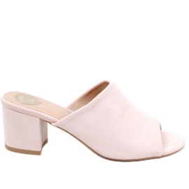 Alessia Pink high-heeled slippers