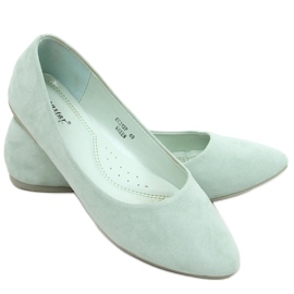 Pari Green smooth suede ballerinas