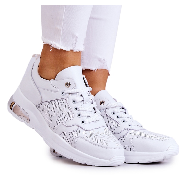 S.Barski Leather Women's Wedge Sneakers White Phiness S.Barski Leather Women's Wedge Sneakers White Phiness