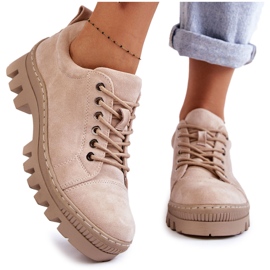 S.Barski Women's Suede Shoes Tied Beige Mayson S.Barski Women's Suede Shoes Tied Beige Mayson