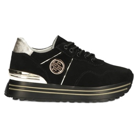 Leather Sneakers Filippo DP3538 / 22 BK GO black