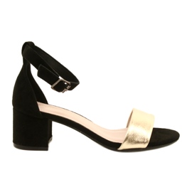 Black and Gold Sandals On A Bar Evento 20SD98-1618 golden