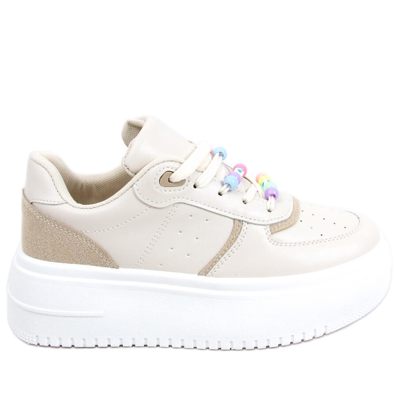 Women's sneakers with Lalima Beige beads