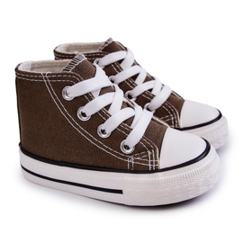 Children's High Sneakers Khaki Filemon green