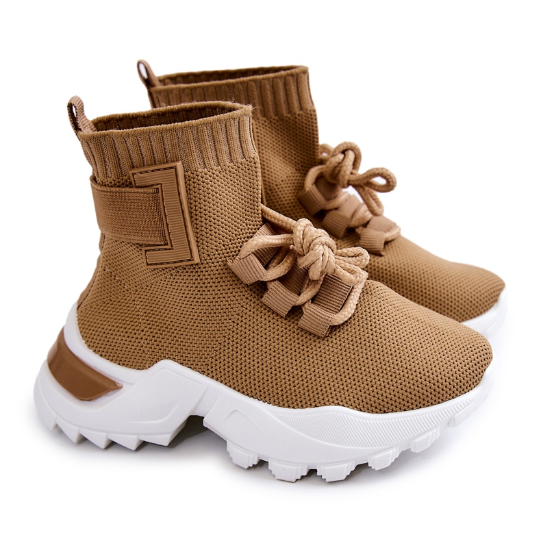 FR1 Children's Sports Shoes High Sock Beige Nickie