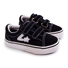 FR1 Classic Children's Black Sneakers With Velcro Phiris FR1 Classic Children's Black Sneakers With Velcro Phiris