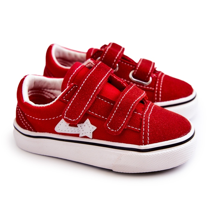Classic Children s Sneakers Red Phiris Velcro