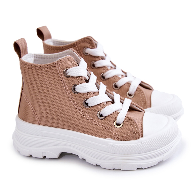 FR1 Children's High-top Sneakers Light brown Freeze