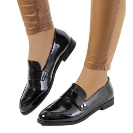 Black patent leather loafers from Abela