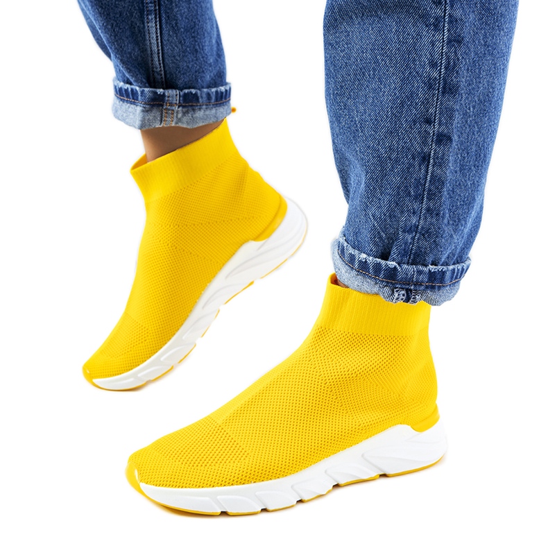 William yellow high-top sneakers