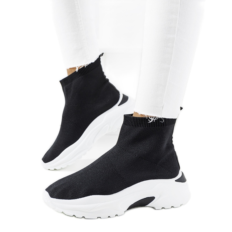 Black high-top sneakers