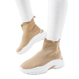 Brown high-top sneakers