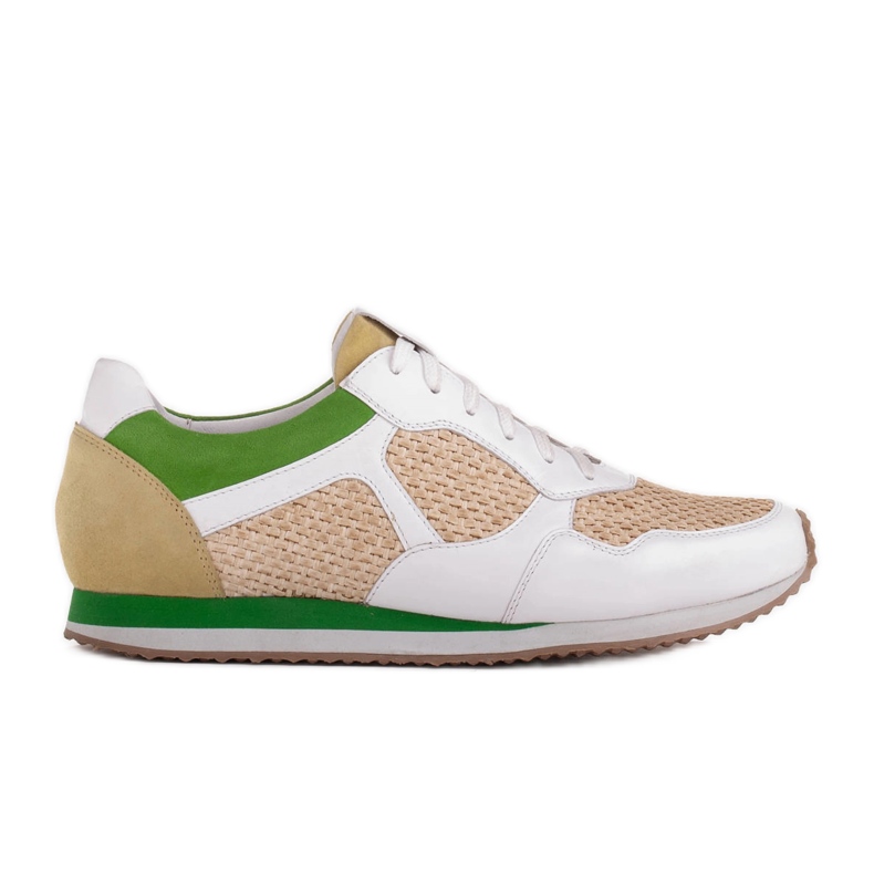 Marco Shoes Sneakers with elements of raffia and grain leather white