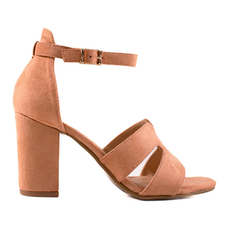 Evento Suede high-heeled sandals beige brown Evento Suede high-heeled sandals beige brown