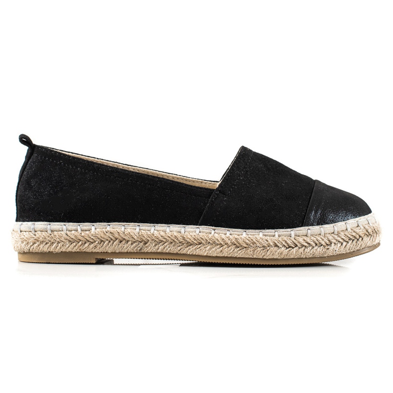 TRENDI Black Espadrilles With Glitter