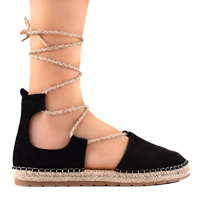 Lucky Shoes Tied Black Espadrilles