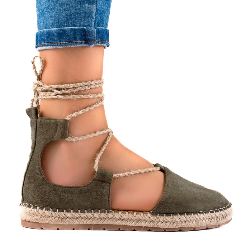 Lucky Shoes Tied Green Espadrilles