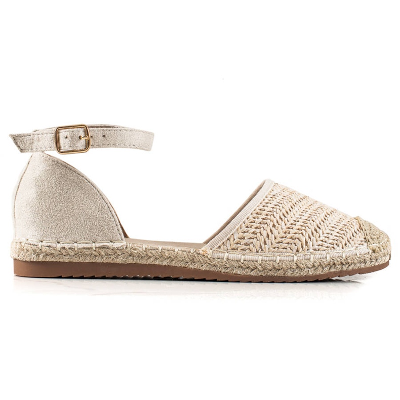 Anesia Paris Braided Espadrilles With Buckle beige