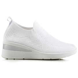 TRENDI Wedge Slip-On Sneakers white TRENDI Wedge Slip-On Sneakers white