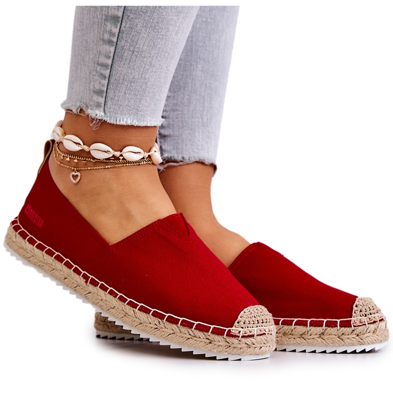 Red Espadrilles On A Braided Sole Big Star HH274494