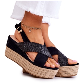 FW1 Women's Sandals On The Black Emmalee Platform