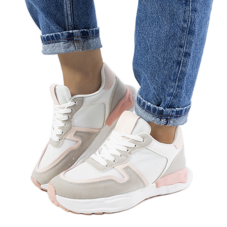 Women's white Misano sneakers pink grey Women's white Misano sneakers pink grey