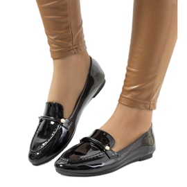 Black Poppy patent leather loafers