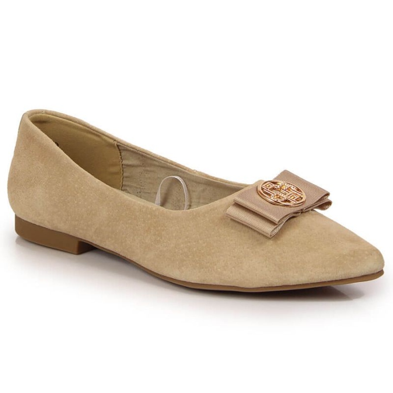 Leather ballerinas with pointed Filippo W PAW335B beige