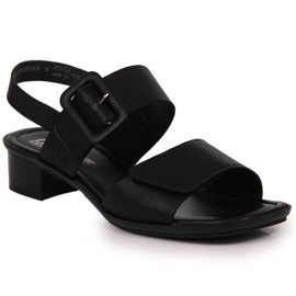 Leather sandals on a block Rieker W 62663-01 black Leather sandals on a block Rieker W 62663-01 black