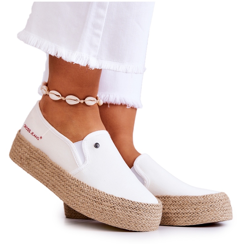 Women's Espadrilles On The Platform Cross Jeans JJ2R4013C White