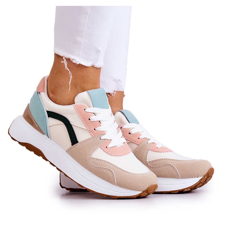 FG2 Beige and Green Coryse Tied Sport Shoes brown FG2 Beige and Green Coryse Tied Sport Shoes brown