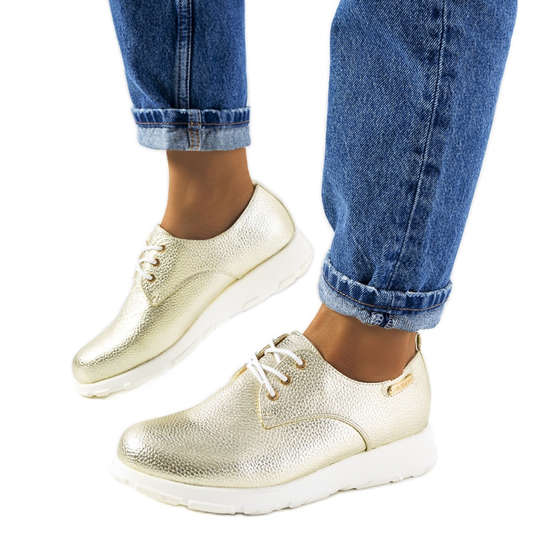 Gold Zipfs women's shoes golden