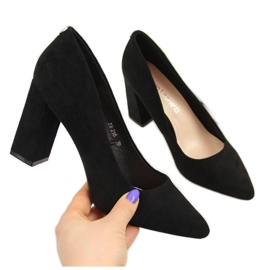 Pumps on the post suede Sergio Leone W SK316A black