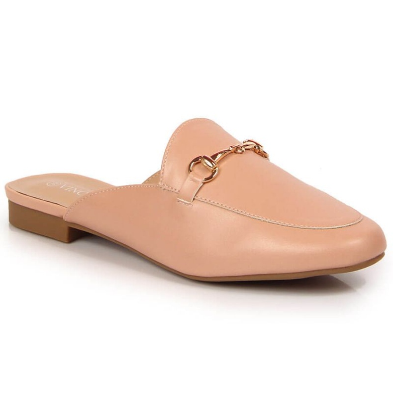 Closed slippers with Vinceza ornament W JAN103B pink