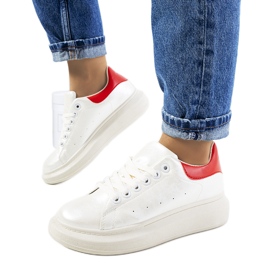 White pearly women's Neera sneakers red